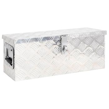 Caja De Almacenaje De Aluminio Plateado 60x23,5x23 Cm Vidaxl