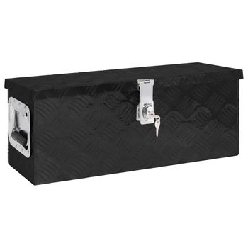 Caja De Almacenaje De Aluminio Negro 60x23,5x23 Cm Vidaxl