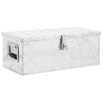 Caja De Almacenaje De Aluminio Plateado 70x31x27 Cm Vidaxl