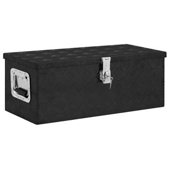 Caja De Almacenaje De Aluminio Negro 70x31x27 Cm Vidaxl