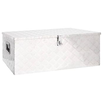 Caja De Almacenaje De Aluminio Plateado 100x55x37 Cm Vidaxl