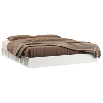 Estructura De Cama De Madera Maciza Blanca 200x200 Cm Vidaxl