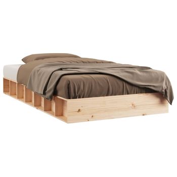 Estructura De Cama Doble De Madera Maciza 140x190 Cm Vidaxl