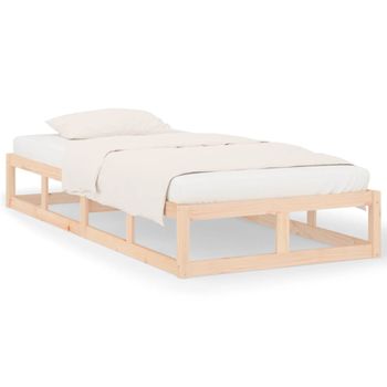 Estructura De Cama De Madera Maciza 100x200 Cm Vidaxl