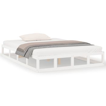 Estructura De Cama Madera Maciza Blanca 120x200 Cm Vidaxl