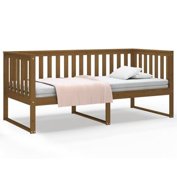 Sofá Cama Madera Maciza De Pino Marrón Miel 100x200 Cm Vidaxl