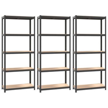 Pack 2 Estanterías Metálicas En Kit Catter House Max Pro 90x40x180 Cm Con 5  Baldas Ajustables Soportan Hasta 875 Kg con Ofertas en Carrefour