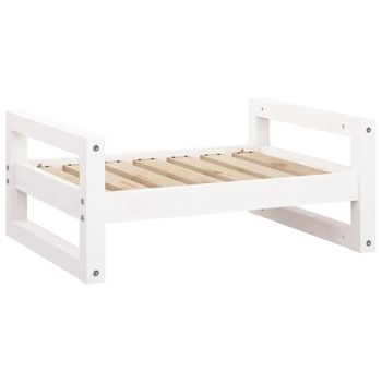 Cama Para Perros Madera Maciza De Pino Blanco 65,5x50,5x28 Cm Vidaxl