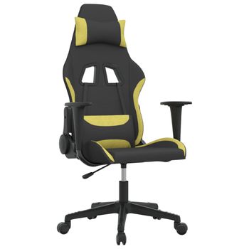 Silla Gaming De Masaje Tela Negro Y Verde Claro Vidaxl