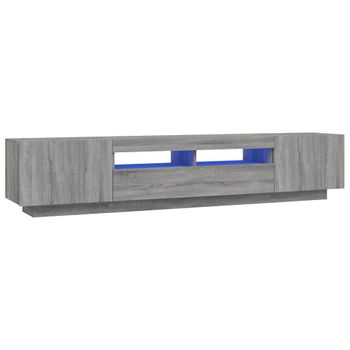 Set Muebles Tv Con Leds 2 Pzas Madera Contrachapada Gris Sonoma Vidaxl