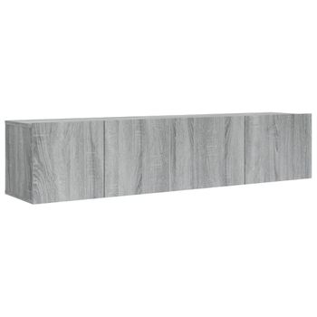 Set De Muebles Para Tv 2 Pzas Madera Contrachapada Gris Sonoma Vidaxl