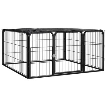 PawHut Jaula para Perros con Encimera Mesa Auxiliar con Perrera con  Pestillo y Cojín Lavable 80x55x71 cm Roble y Negro