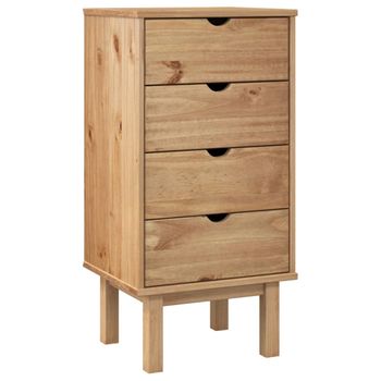 Cómoda Cajonera Alta Madera Maciza Pino 112x35x73 Cm Vidaxl