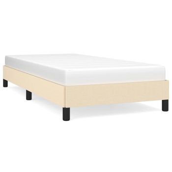 Estructura De Cama De Tela Color Crema 100x200 Cm Vidaxl