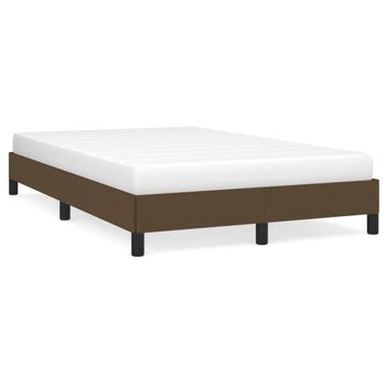 Estructura De Cama De Tela Marrón Oscuro 120x200 Cm Vidaxl