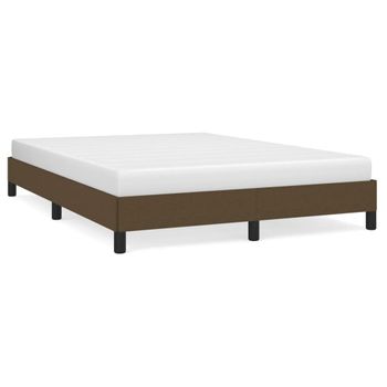 Estructura De Cama De Tela Marrón 140x190 Cm Vidaxl