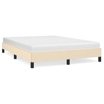 Cama Sin Colchón Tela Color Crema 140x190 Cm Vidaxl