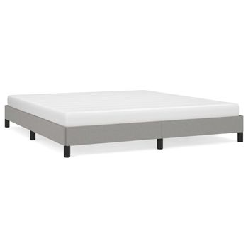 Estructura De Cama Tela Gris Claro 160x200 Cm Vidaxl