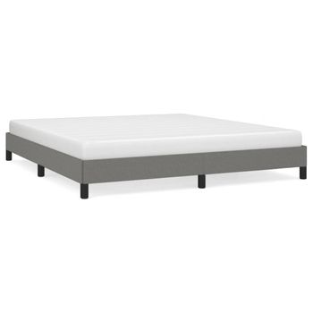 Estructura De Cama De Tela Gris Oscuro 160x200 Cm Vidaxl