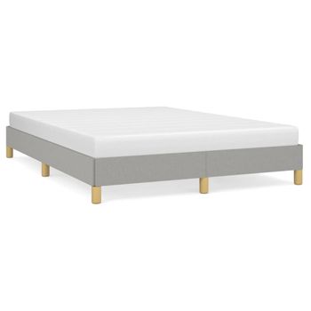 Estructura De Cama Tela Gris Claro 160x200 Cm Vidaxl