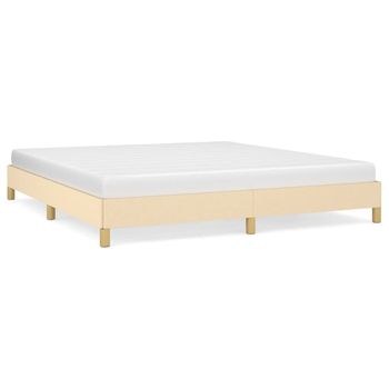 Estructura De Cama Tela Color Crema 180x200 Cm Vidaxl