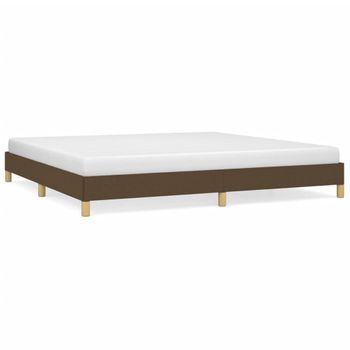 Estructura De Cama Tela Marrón Oscuro 200x200 Cm Vidaxl