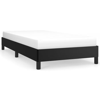 Estructura De Cama Cuero Sintético Negro 80x200 Cm Vidaxl