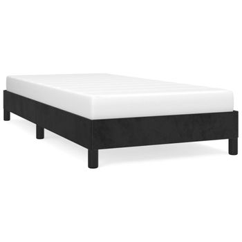 Estructura De Cama De Terciopelo Negra 90x200 Cm Vidaxl