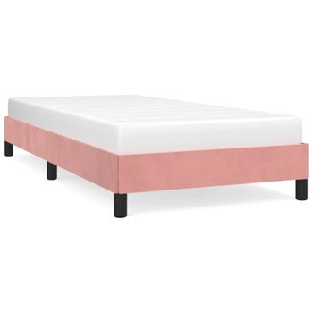 Estructura De Cama De Terciopelo Rosa 90x200 Cm Vidaxl