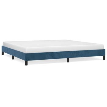 Estructura Cama Sin Colchón Terciopelo Azul Oscuro 200x200 Cm Vidaxl