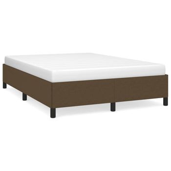 Estructura De Cama De Tela Marrón 140x190 Cm Vidaxl