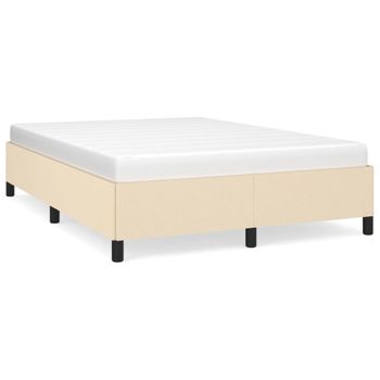 Estructura De Cama De Tela Color Crema 140x200 Cm Vidaxl