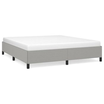 Estructura De Cama Tela Gris Claro 160x200 Cm Vidaxl