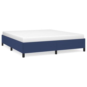 Estructura De Cama De Tela Azul 160x200 Cm Vidaxl