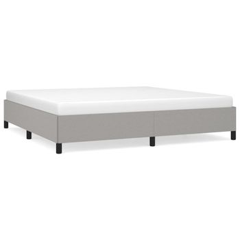 Estructura De Cama Gris Claro Tela 200x200 Cm Vidaxl