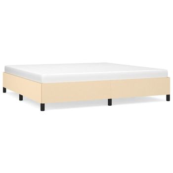 Cama Sin Colchón Tela Color Crema 200x200 Cm Vidaxl