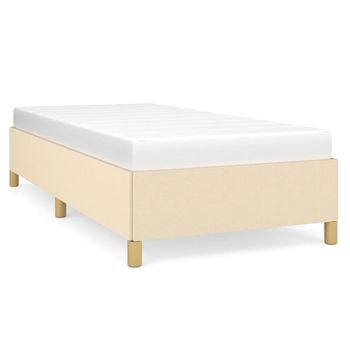 Estructura De Cama Sin Colchón Tela Crema 80x200 Cm Vidaxl