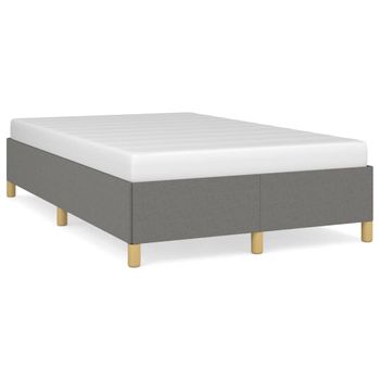 Estructura De Cama De Tela Gris Oscuro 120x200 Cm Vidaxl