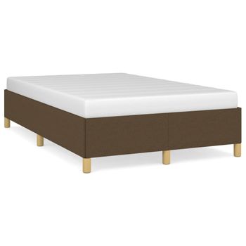 Estructura De Cama De Tela Marrón Oscuro 120x200 Cm Vidaxl