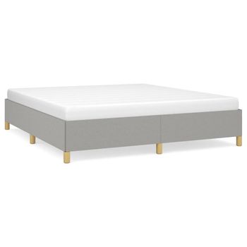 Estructura De Cama Tela Gris Claro 160x200 Cm Vidaxl