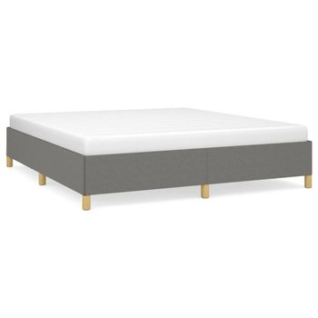 Estructura De Cama De Tela Gris Oscuro 160x200 Cm Vidaxl