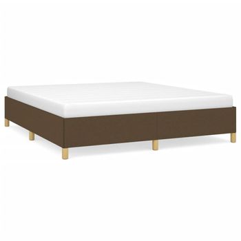 Estructura De Cama Tela Marrón Oscuro 180x200 Cm Vidaxl