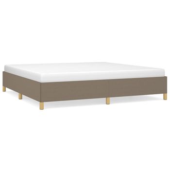 Estructura De Cama De Tela Gris Taupe 200x200 Cm Vidaxl