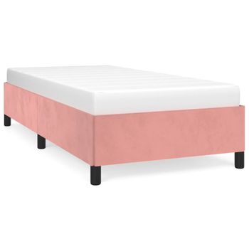 Estructura De Cama Sin Colchón Terciopelo Rosa 80x200 Cm Vidaxl