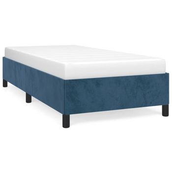 Estructura De Cama Sin Colchón Terciopelo Azul Oscuro 90x190 Cm Vidaxl