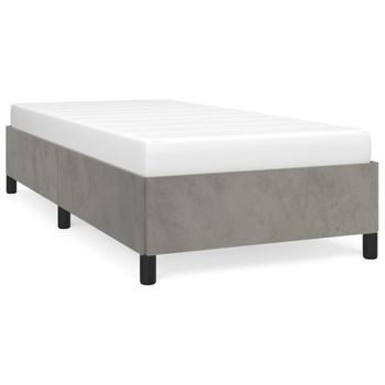 Estructura De Cama De Terciopelo Gris Claro 90x200 Cm Vidaxl