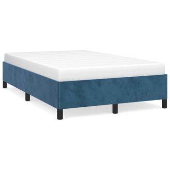 Estructura De Cama Sin Colchón Terciopelo Azul Oscuro 120x200cm Vidaxl