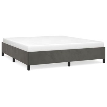 Estructura De Cama De Terciopelo Gris Oscuro 180x200 Cm Vidaxl