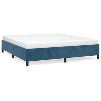 Estructura De Cama Sin Colchón Terciopelo Azul Oscuro 180x200cm Vidaxl