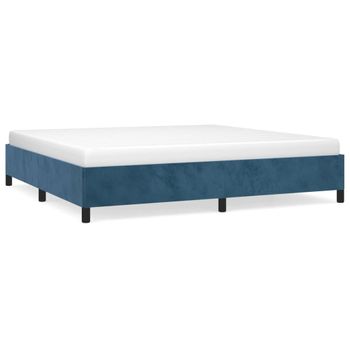 Estructura De Cama De Terciopelo Azul 200x200 Cm Vidaxl